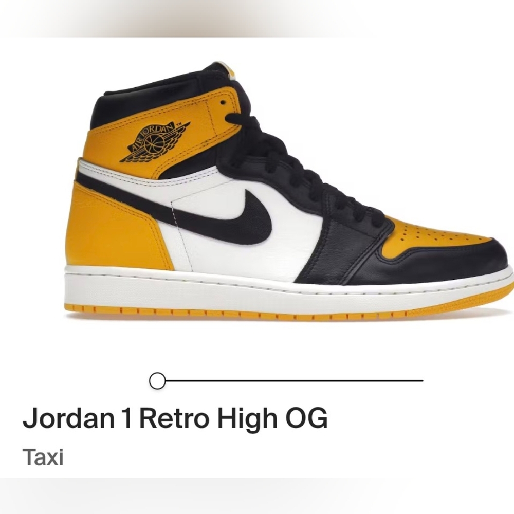 Jordan 1 Retro High OG in Black, White, and Yellow Taxi
